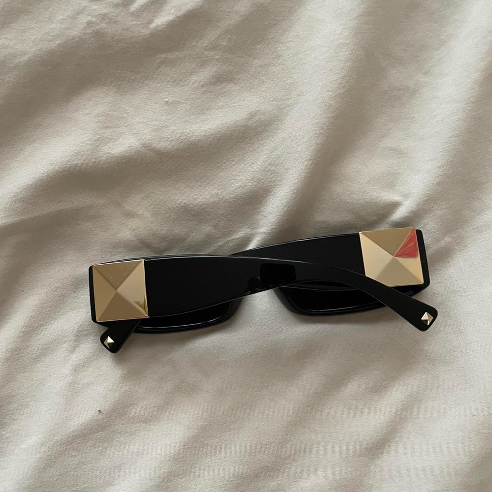 Valentino Black and Gold Sunglasses Fashion Accessories